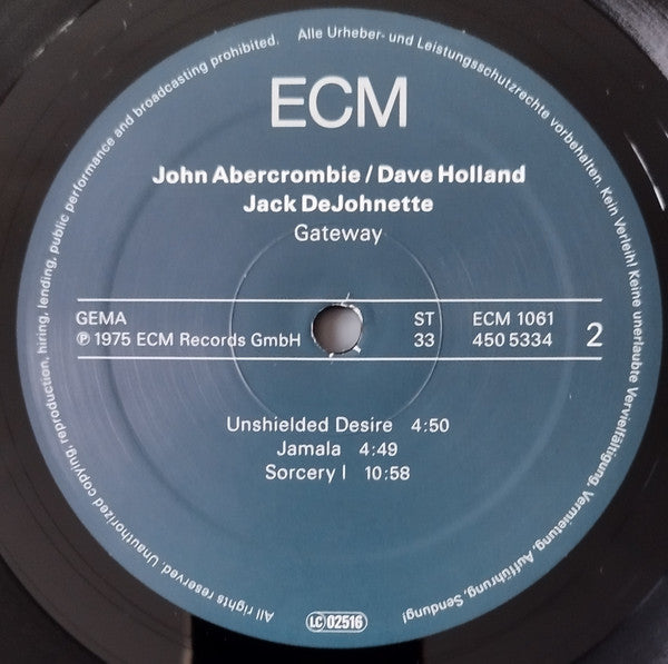 John Abercrombie, Dave Holland, Jack DeJohnette - Gateway (VINYL) *DISCOUNTED* |