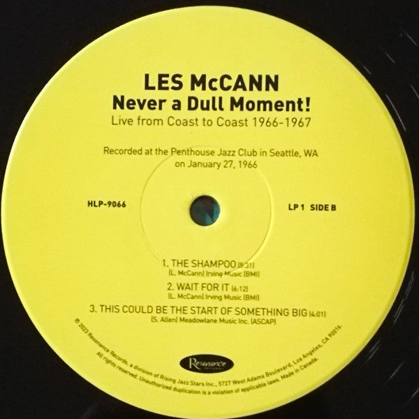 Les McCann - Never A Dull Moment! (Live From Coast To Coast 1966-1967) (3xVINYL RSD) |