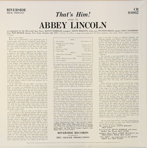 Abbey Lincoln - That's Him (RSD 2026 VINYL LP) | NEW