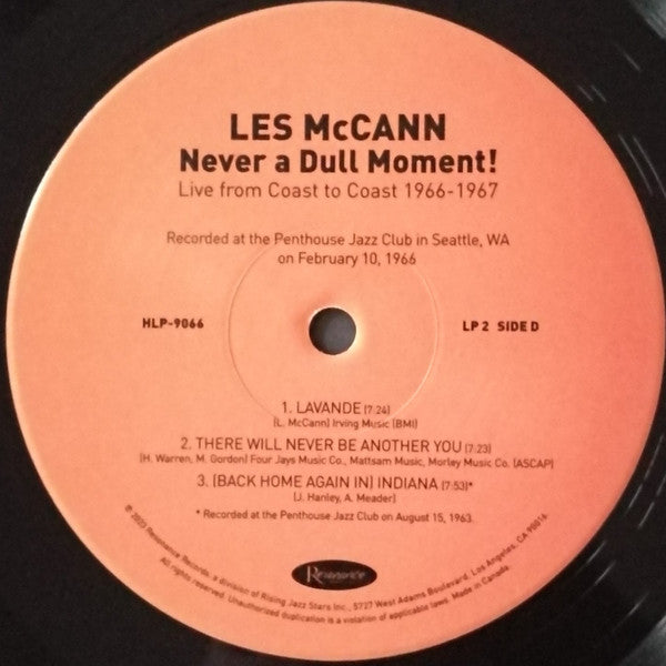 Les McCann - Never A Dull Moment! (Live From Coast To Coast 1966-1967) (3xVINYL RSD) |