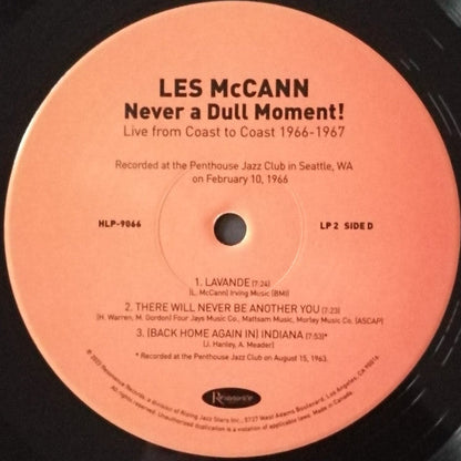 Les McCann - Never A Dull Moment! (Live From Coast To Coast 1966-1967) (3xVINYL RSD) |