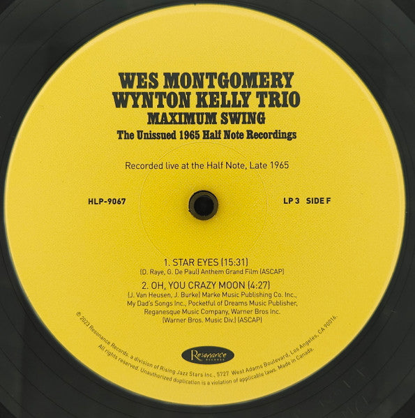 Wes Montgomery - Maximum Swing: The Unissued 1965 Half Note Recordings (3xVINYL RSD) |