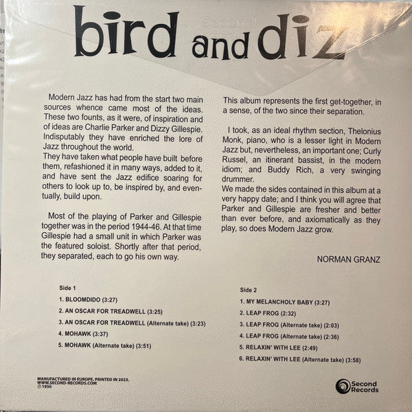 Charlie Parker - Bird And Diz (MARBLE VINYL) |