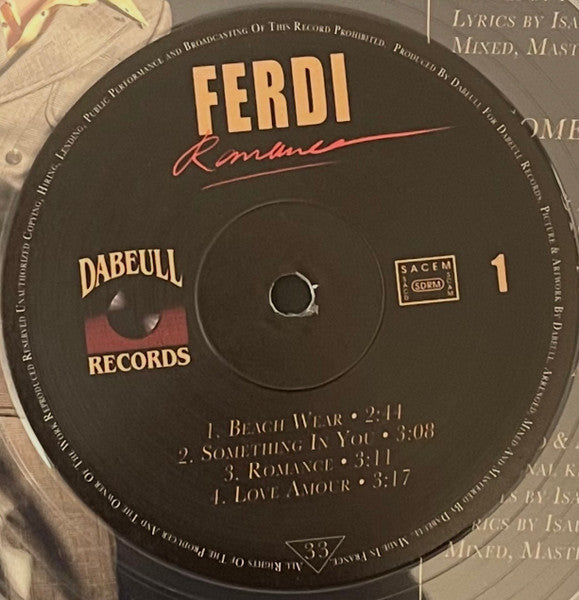 Ferdi (13) - Romance (CLEAR VINYL) | Mint (M) Mint (M)