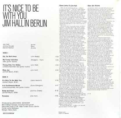 Jim Hall - It's Nice To Be With You (Jim Hall In Berlin) (VINYL) | Mint (M) Mint (M)