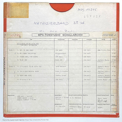 Jim Hall - It's Nice To Be With You (Jim Hall In Berlin) (VINYL) | Mint (M) Mint (M)