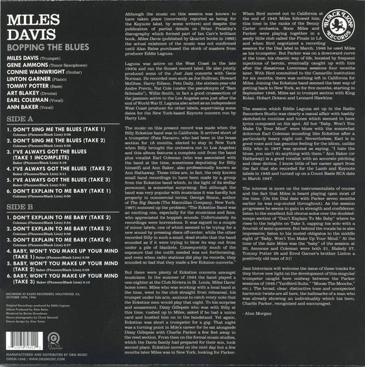 Miles Davis - Bopping The Blues (180 GRAM VINYL) | Mint (M) Mint (M)