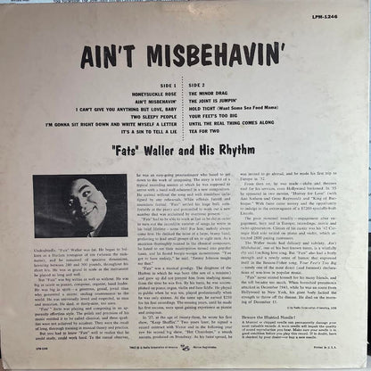 Fats Waller & His Rhythm - Ain't Misbehavin' (VINYL) | Excellent+ (EX+) Near Mint (NM)