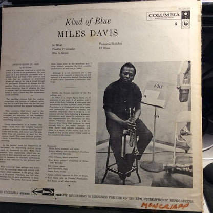 Miles Davis - Kind Of Blue (VINYL) | Excellent (EX) Very Good (VG)
