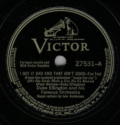 Duke Ellington And His Orchestra - I Got It Bad And That Ain't Good / Chocolate Shake (10" 78RPM RECORD) | Excellent (EX) Excellent (EX)