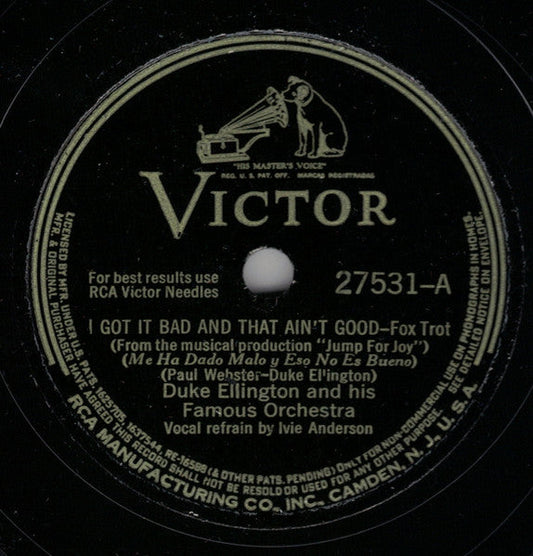 Duke Ellington And His Orchestra - I Got It Bad And That Ain't Good / Chocolate Shake (10" 78RPM RECORD) | Excellent (EX) Excellent (EX)