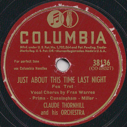 Claude Thornhill And His Orchestra - Just About This Time Last Night / Robbins' Nest (10" 78RPM RECORD) | Excellent (EX) Excellent (EX)