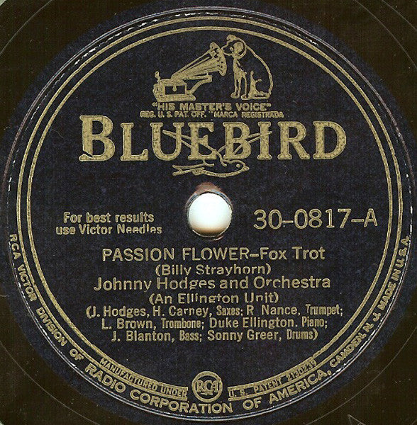 Johnny Hodges And His Orchestra - Passion Flower / Going Out The Back Way (10" 78RPM) | Near Mint- (NM-) Excellent (EX)
