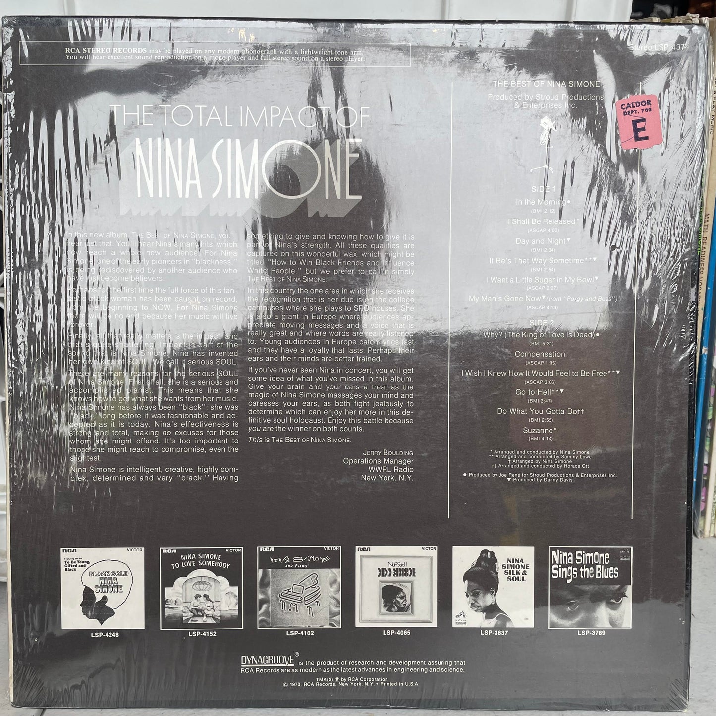Nina Simone - The Best Of Nina Simone (VINYL) | Near Mint (NM or M-)