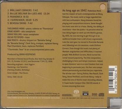 Thelonious Monk - Brilliant Corners (SACD) | Near Mint (NM or M-)