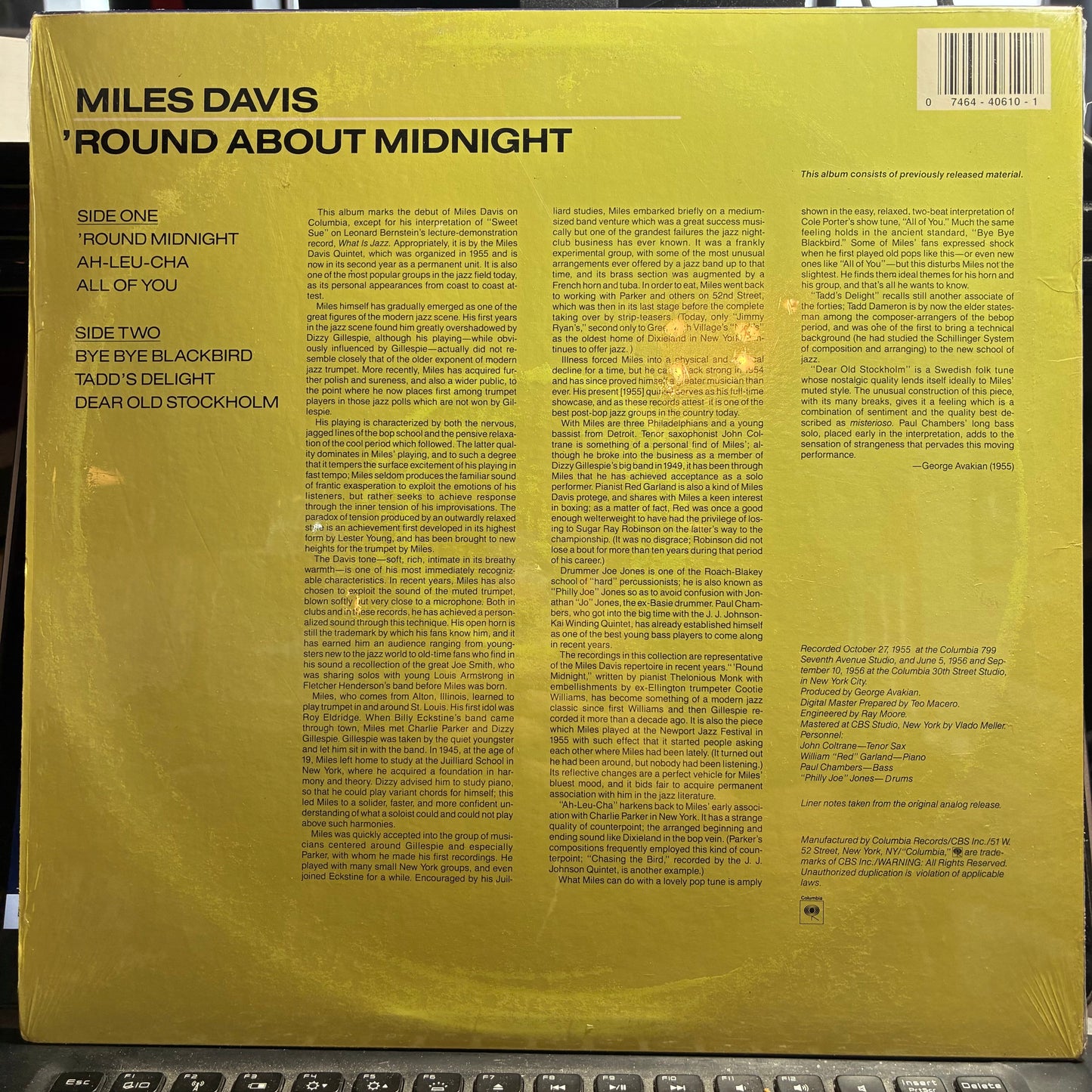 Miles Davis - 'Round About Midnight (VINYL) | Near Mint (NM or M-) Excellent+ (EX+)