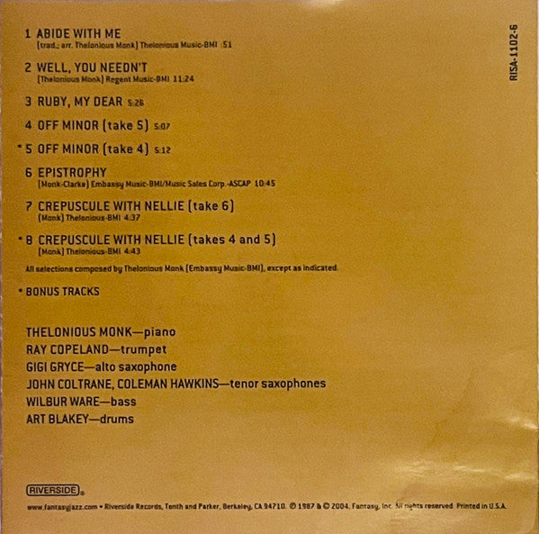 Thelonious Monk Septet - Monk's Music (SACD) | Near Mint (NM) Near Mint (NM)