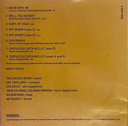 Thelonious Monk Septet - Monk's Music (SACD) | Near Mint (NM) Near Mint (NM)