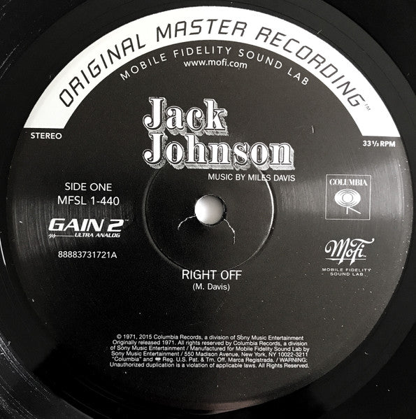 Miles Davis - Jack Johnson (Original Soundtrack Recording) (MFSL VINYL) | Near Mint (NM) Excellent+ (EX+)