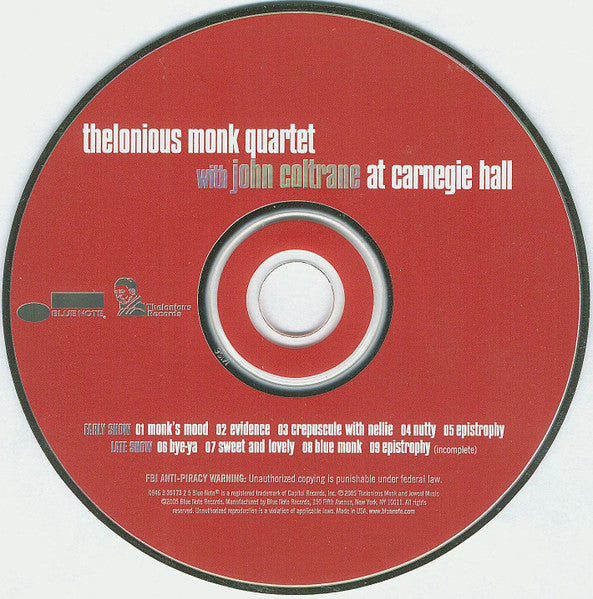 The Thelonious Monk Quartet - At Carnegie Hall (CD) | Near Mint (NM) Near Mint (NM)