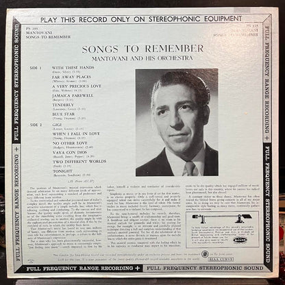 Mantovani And His Orchestra - Songs To Remember (VINYL) | Near Mint (NM) Near Mint (NM)