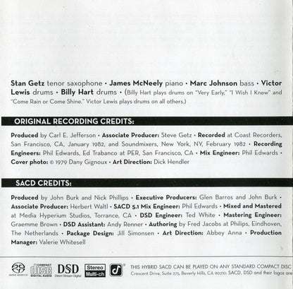 STAN GETZ QUARTET - Pure Getz (SACD) | Near Mint (NM or M-)