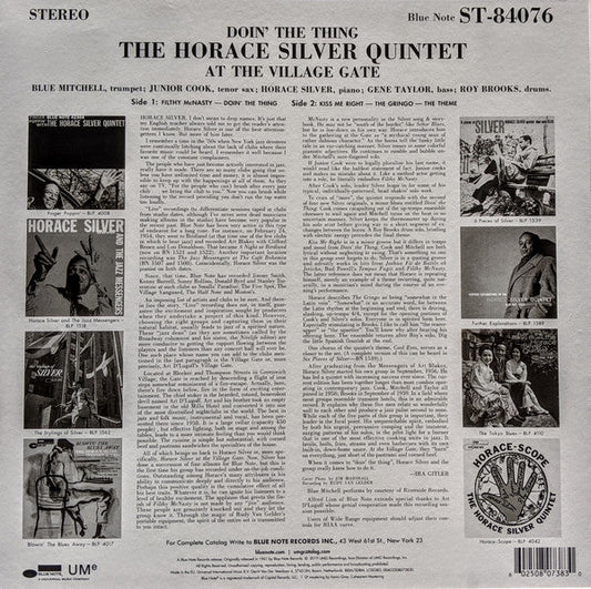 The Horace Silver Quintet - Doin' The Thing - At The Village Gate (VINYL) | Near Mint (NM or M-)