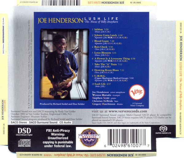 Joe Henderson - Lush Life (The Music Of Billy Strayhorn) (SACD) | Near Mint (NM or M-)