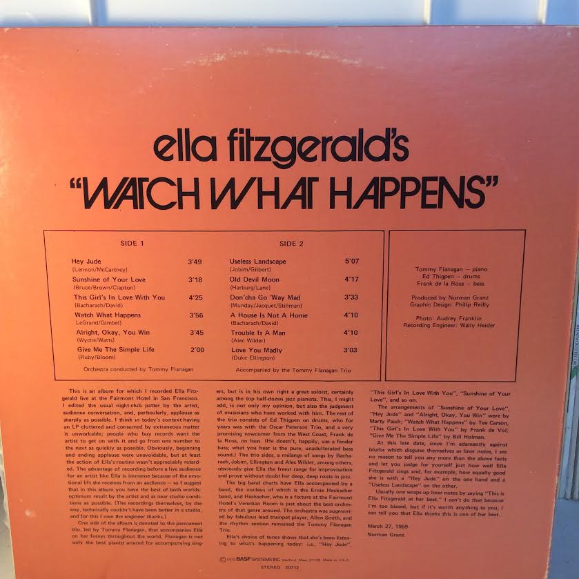 Ella Fitzgerald - Watch What Happens (VINYL) | Near Mint (NM or M-) Excellent+ (EX+)