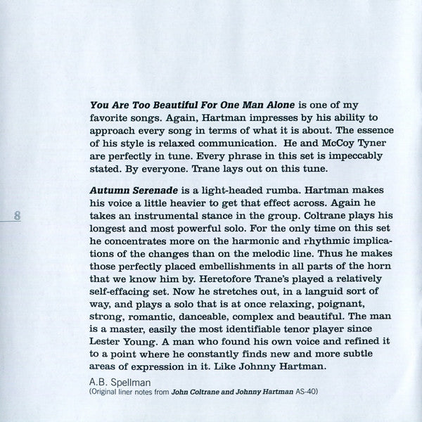 John Coltrane - John Coltrane And Johnny Hartman (SACD) | Near Mint (NM or M-) Very Good Plus (VG+)