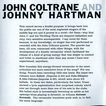 John Coltrane - John Coltrane And Johnny Hartman (SACD) | Near Mint (NM or M-) Very Good Plus (VG+)