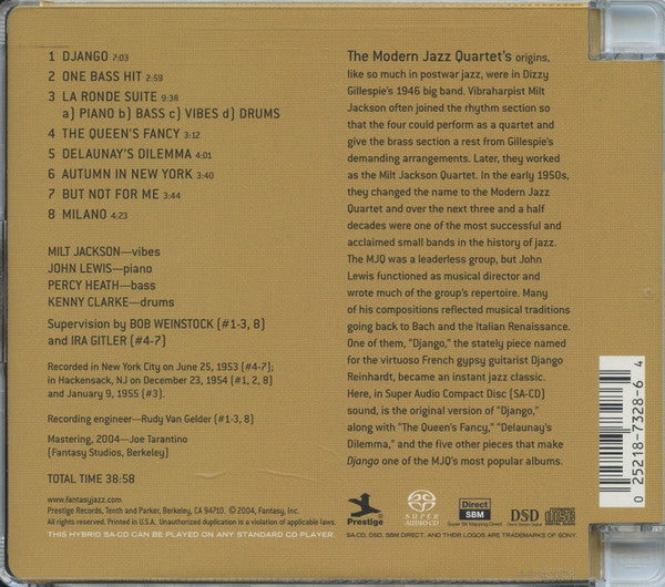 The Modern Jazz Quartet - Django (SACD) | Near Mint (NM or M-)