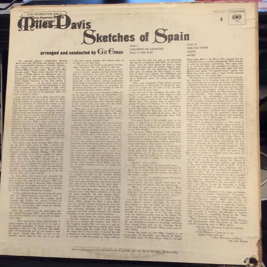 Miles Davis - Sketches Of Spain (VINYL) | Near Mint (NM) Very Good Plus (VG+)