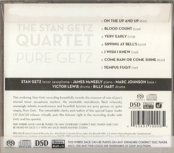 STAN GETZ QUARTET - Pure Getz (SACD) | Near Mint (NM or M-)