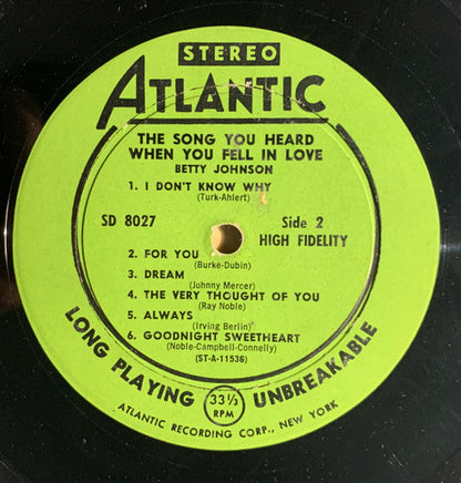 The Song You Heard When You Fell In Love . . . (VINYL) | Very Good Plus (VG+) Very Good Plus (VG+)