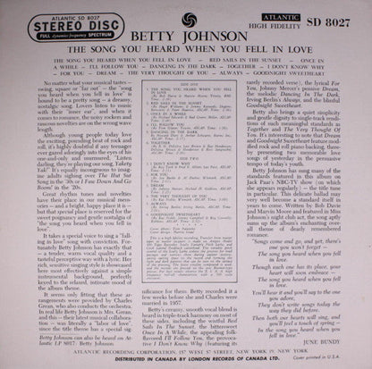 The Song You Heard When You Fell In Love . . . (VINYL) | Very Good Plus (VG+) Very Good Plus (VG+)