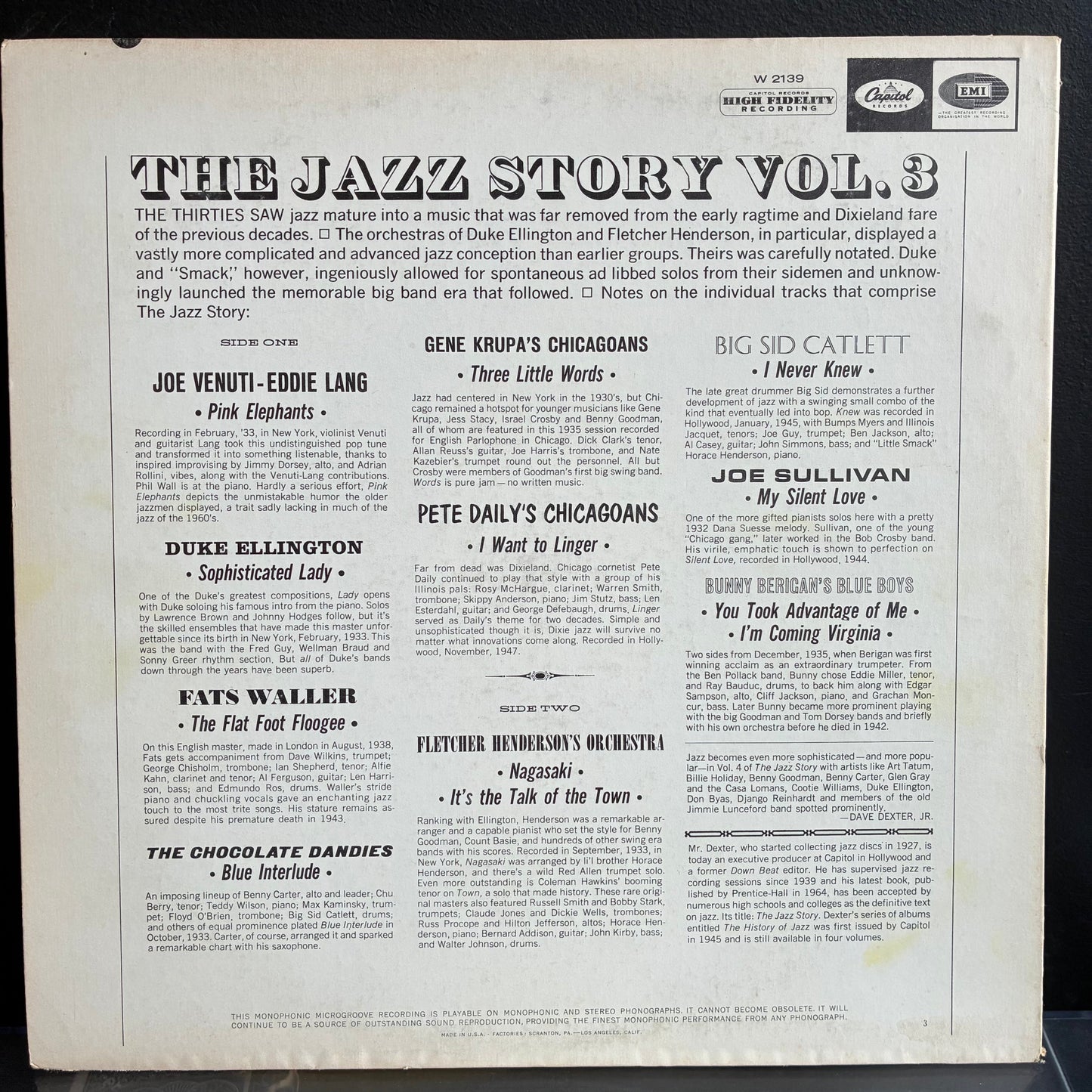 Various - The Jazz Story Volume 3 (Rare Records Of The Men And The Music: The Swinging Years) (VINYL) | Very Good Plus (VG+) Excellent (EX)
