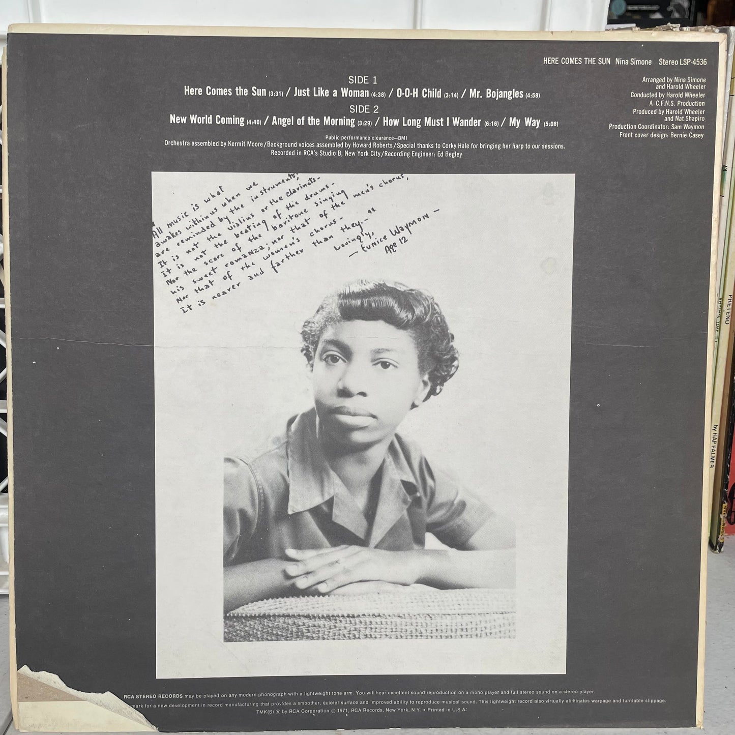 Nina Simone - Here Comes The Sun (VINYL) | Very Good Plus (VG+) Very Good Plus (VG+)