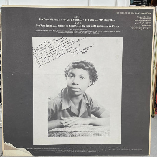 Nina Simone - Here Comes The Sun (VINYL) | Very Good Plus (VG+) Very Good Plus (VG+)