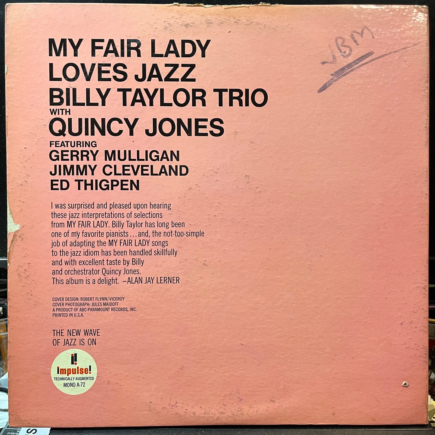 Billy Taylor Trio - My Fair Lady Loves Jazz (VINYL) | Very Good Plus (VG+) Very Good (VG)