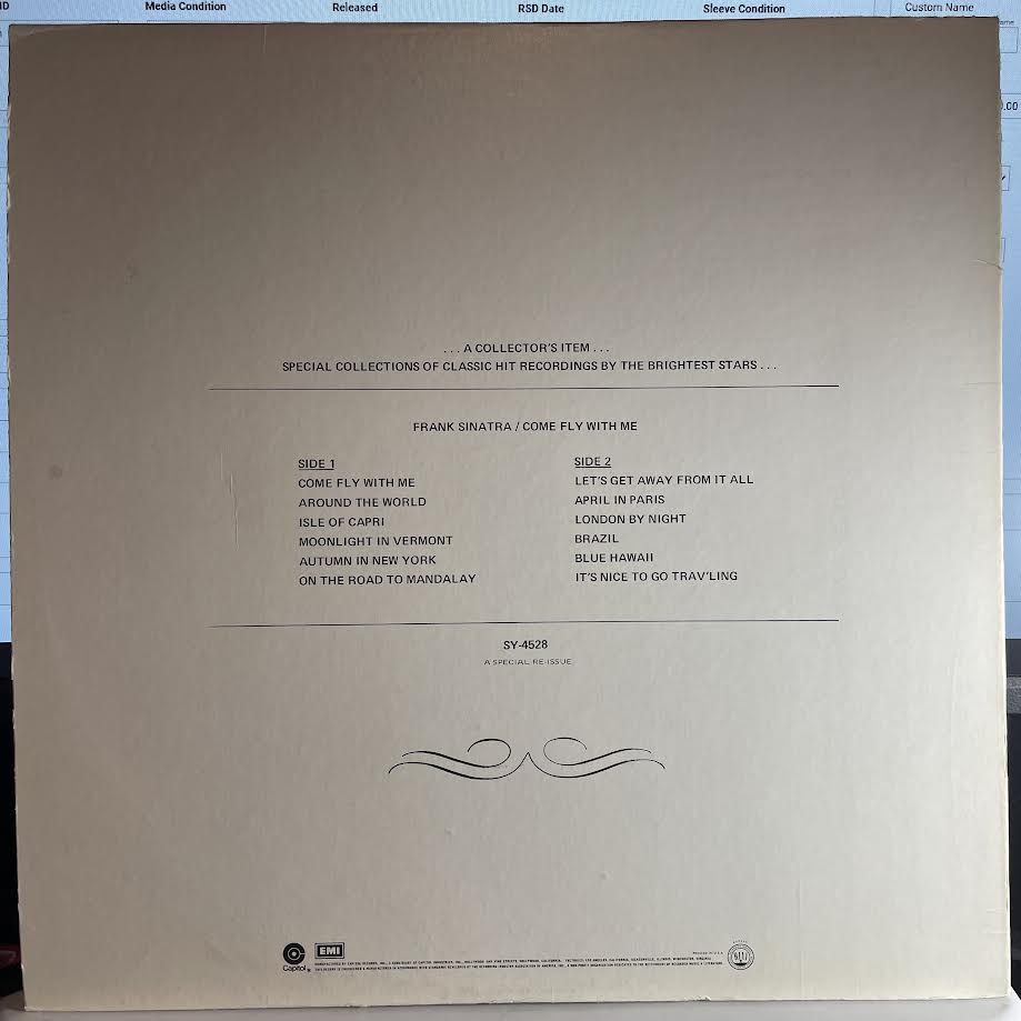 Frank Sinatra - Come Fly With Me (VINYL) | Very Good Plus (VG+) Excellent+ (EX+)