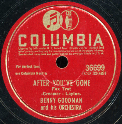Benny Goodman And His Orchestra - After You've Gone / At The Darktown Strutter's Ball (10" 78RPM ) | Very Good Plus (VG+) Very Good (VG)