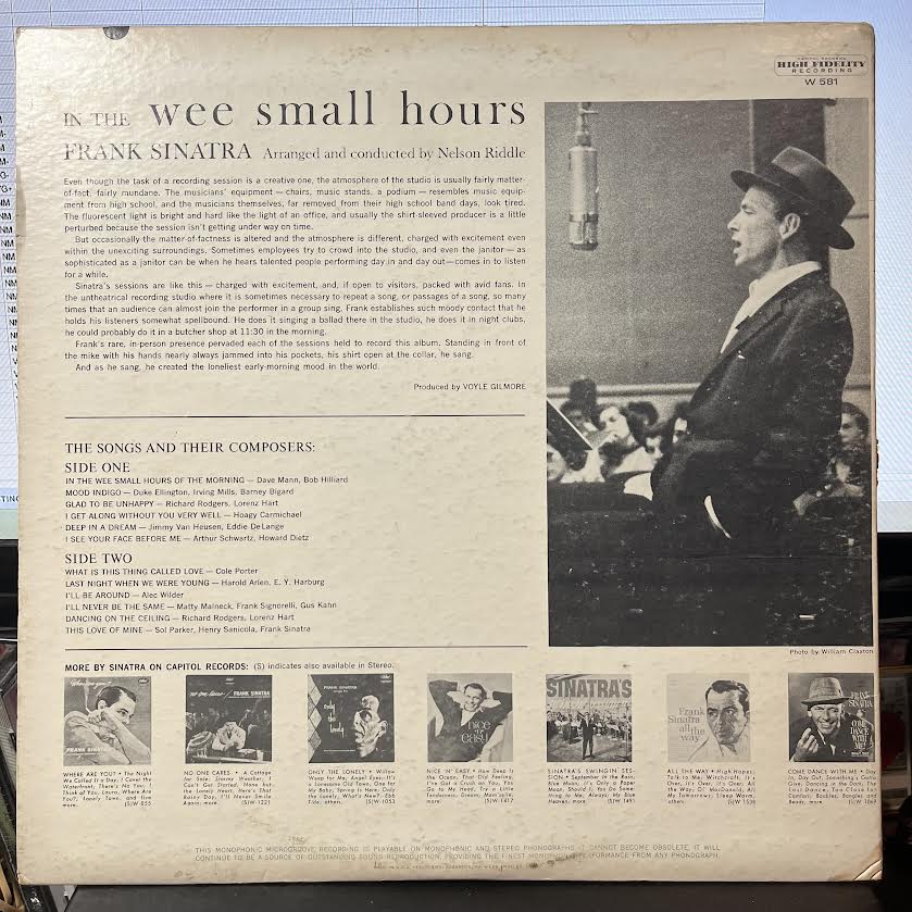 Frank Sinatra - In The Wee Small Hours (VINYL) | Very Good (VG) Excellent (EX)