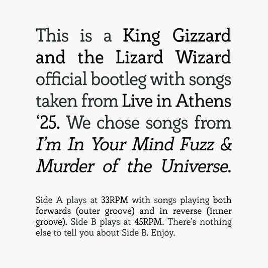 Songs From I'm In Your Mind Fuzz & Murder Of The Universe Live In Athens '25 (VINYL) | Mint (M) Mint (M)