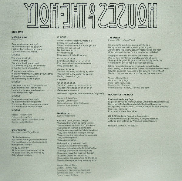 Houses Of The Holy | Mint (M) Mint (M)