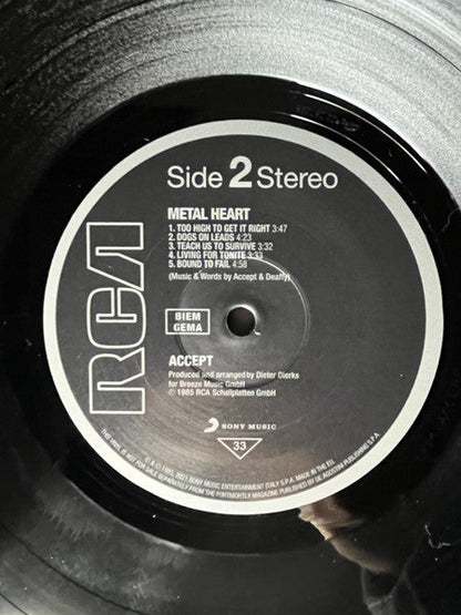 Accept - Metal Heart (VINYL - ITALY) | Mint (M) Mint (M)