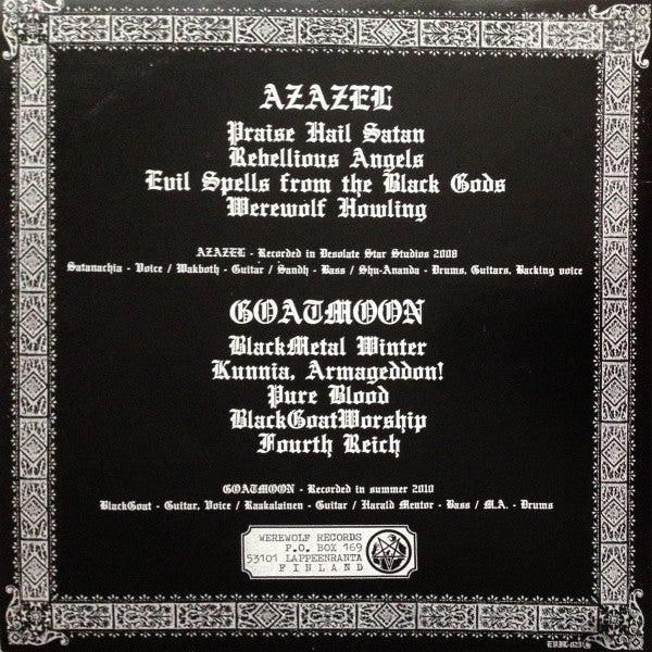 Azazel (12) - Azazel / Goatmoon (VINYL) | Excellent+ (EX+)