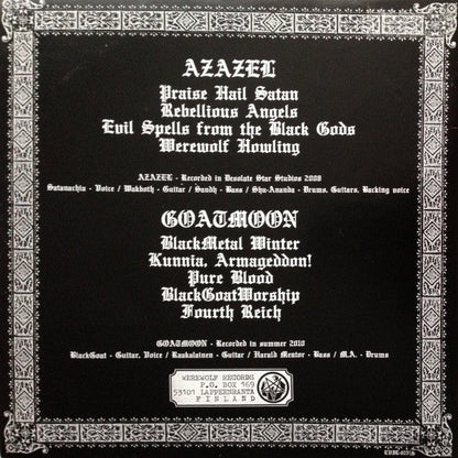 Azazel (12) - Azazel / Goatmoon (VINYL) | Excellent+ (EX+)