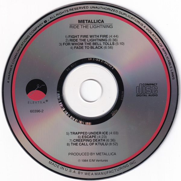 Metallica - Ride The Lightning (CD) | Excellent (EX)