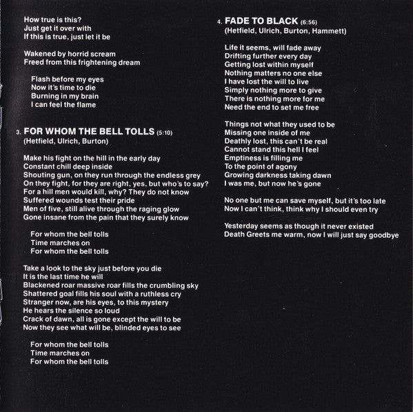 Metallica - Ride The Lightning (CD) | Excellent (EX)